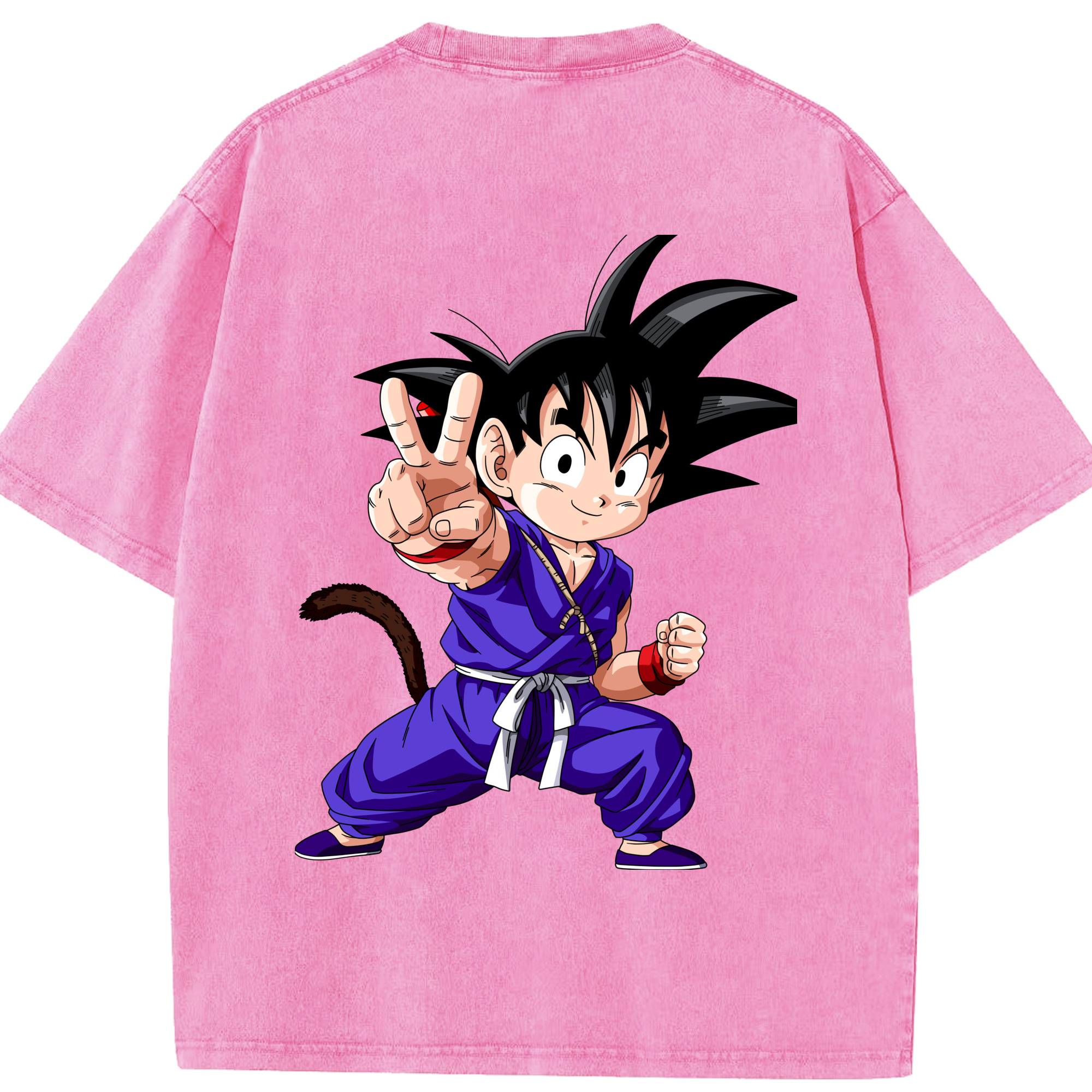 （画像用） ドラゴンボール 孫悟空（そん ごくう）Son Goku カカロット DRAGON BALL Kakarotto 綿100% ヴィンテージ風 半袖Tシャツ（背面プリント）